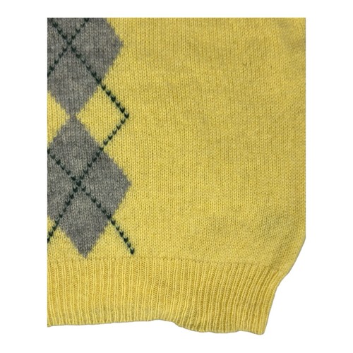 LL Bean Shetland Wool Argyle Sweater Vest Size 38 US Medium Yellow Vintage - Picture 5 of 9