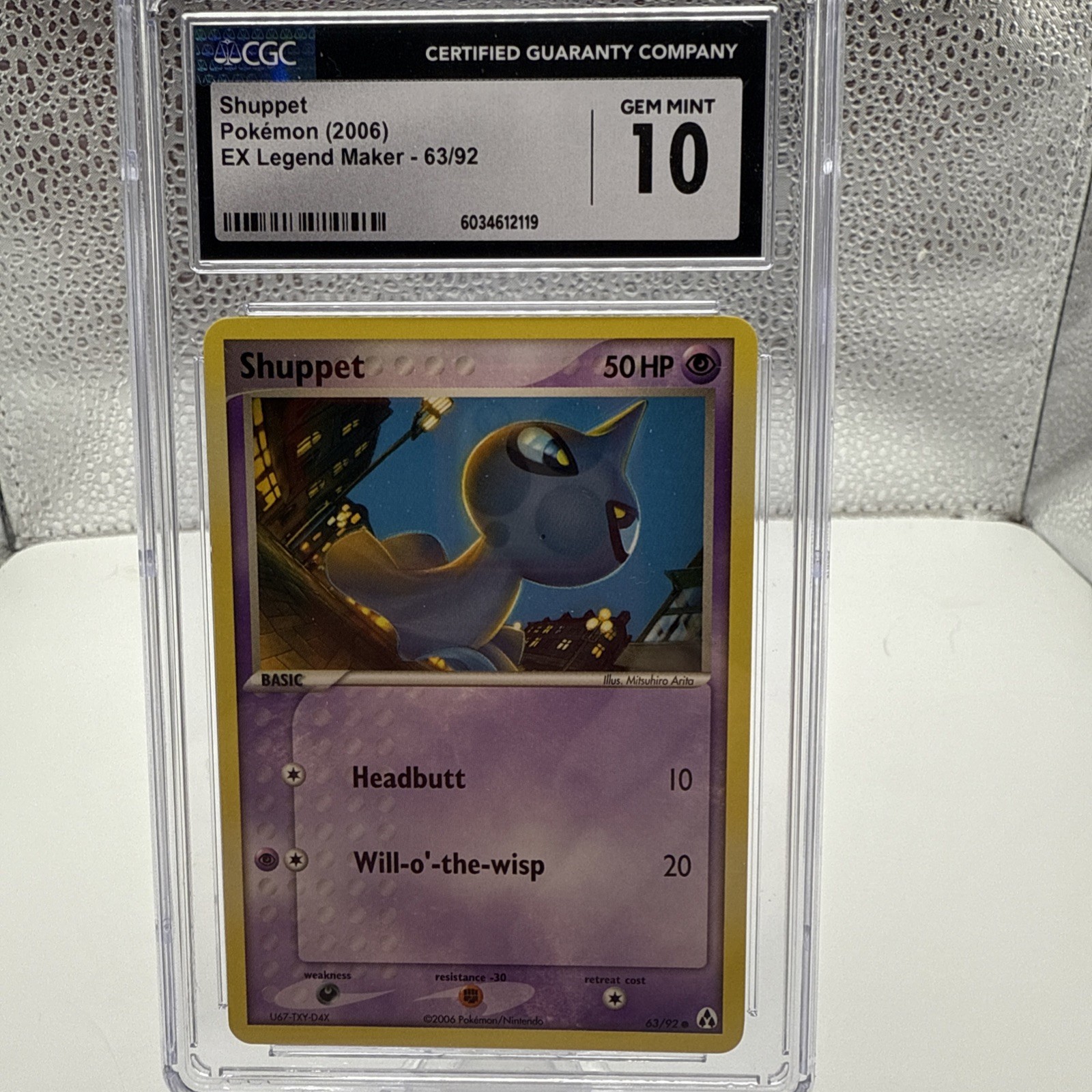 Pokemon Shuppet | 63/92 | EX Legend Maker| CGC 10