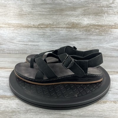 Chaco Women's Wayfarer Toe Loop Black Leather Sandals Size 8