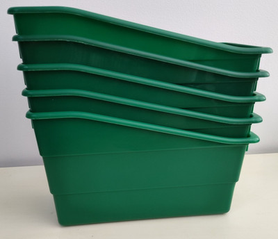 Really Good Stuff  Book & Binder Holder Bins Lot of 5 Green  Plastic
