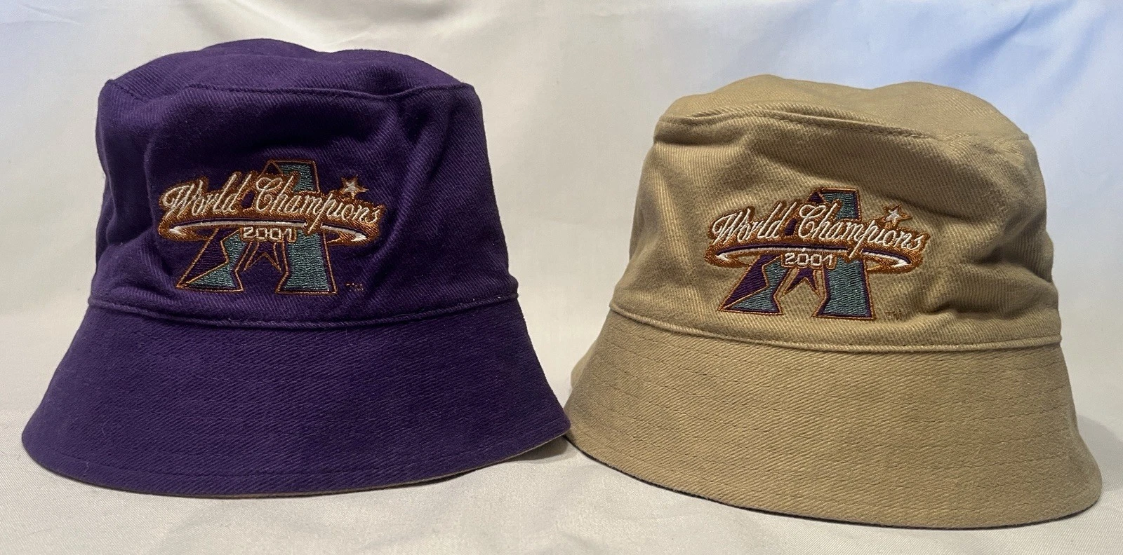 1 NEW Arizona Diamondbacks Reversible Bucket Hat Cap 2001 World Series Purple AZ
