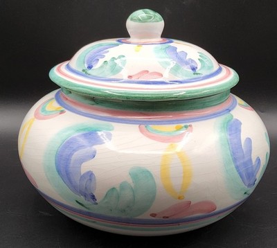 Vintage Vietri Colore Cookie Jar Made in Italy Signed C.B.B. 