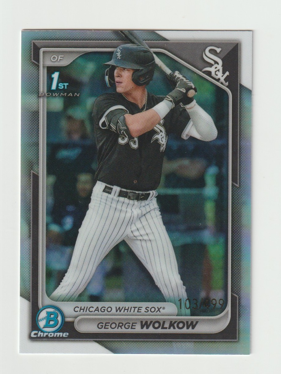 2024 Bowman Chrome 1st George Wolkow RC Refractor SN 103/499 White Sox *BCGUYS*