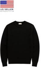 Men Crewneck Knit Cozy Sweater Pull Over Black Size Large new