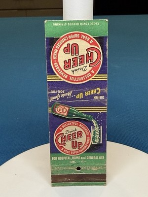 Cheer Up Mixer Soda Beverage Advertising VTG Matchbook Cover Lt#63