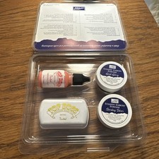 Stampin Up Embossing Kit With Sterling Silver Gold Glory Powders Top Boss Pad