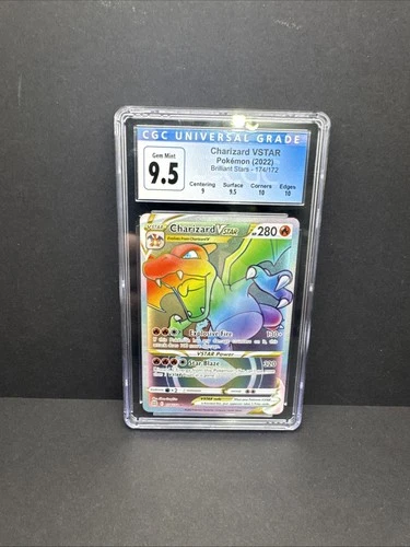 Charizard VSTAR Brilliant Stars Secret Rare #174 CGC 10 Gem Mint Blue 9.5