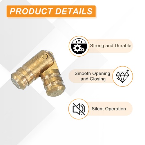 50 Pcs Brass Hidden Cylinder Hinges 5 x 19 mm Invisible Hinge 270 Degree - Imagen 3 de 7