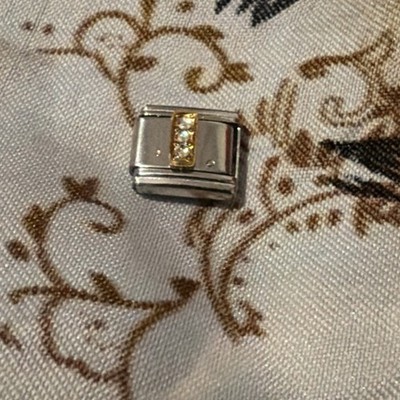 Neu Gold/Weiß CZ Buchstabe I Silber Charm passt allen 9mm Klassisch Italienisch Armband