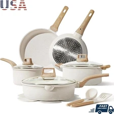 Aluminum Nonstick Cookware Set Fry Pan Saucepan Stockpot Sauté Pan 14 Pieces New