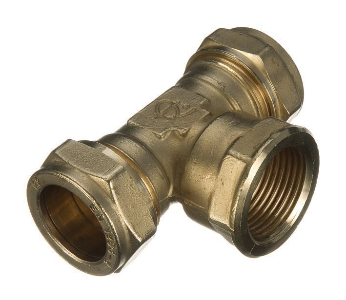 15mm x 15mm x 1/2"" Compression Threaded Centre Tee - FREE Next-Day Delivery