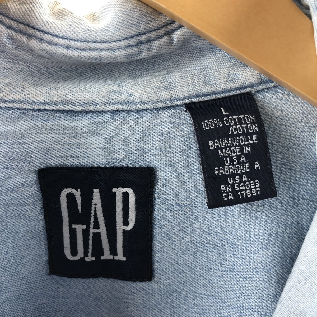 トップス OLD GAP 90s 90s GAP Full-zip Denim Short Sleeve Shirt // Women S - Etsy