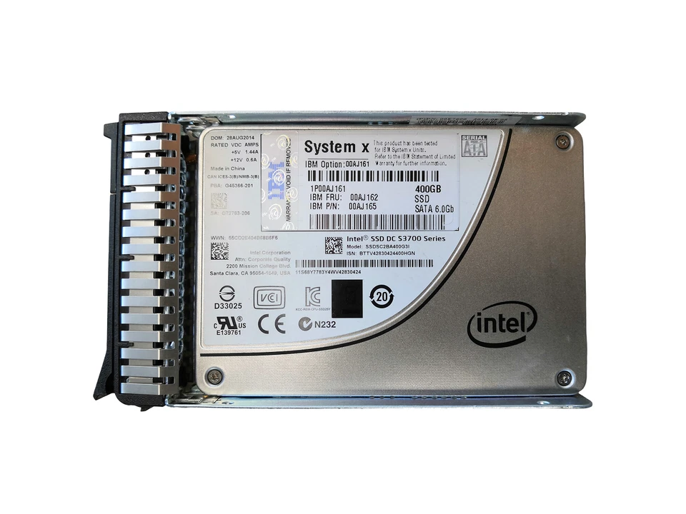 IBM/Intel SSD SAS 2.5" 400GB 6Gbps 00AJ165 with Lenovo caddy 00E7600 - Image 2 of 4