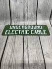 Vintage Underground Electric Cable Sign Porcelain Green