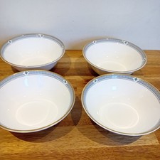 4 X Vintage St. Michael Felsham White with Blue Band Cereal / Dessert Bowls 15cm