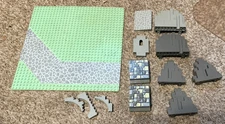 Lego castle gray rock walls cobblestone base plate  parts lot