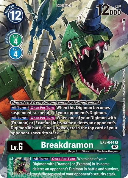 EX3-044 Breakdramon Rare Alternative Art Mint Digimon Card