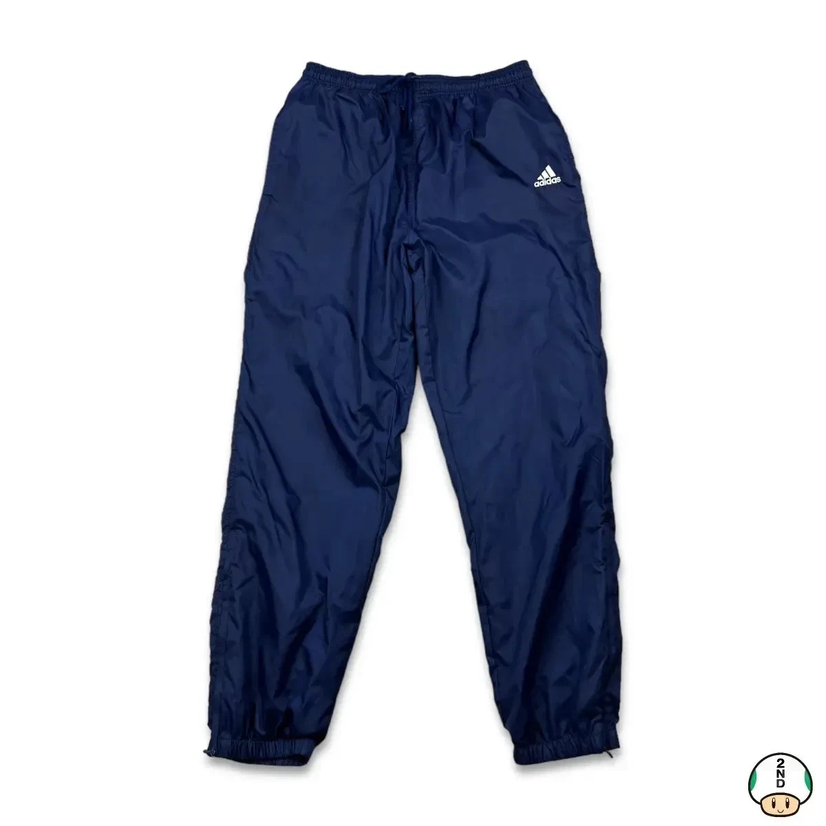 Vintage Adidas Track Pants Mens Large Blue Stripe Spell Out Athletic 90s Jogger