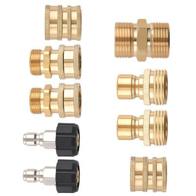 #ad #ad 9PCS Universal Pressure Washer Adapter M22 14 Quick Connect Brass Swivel $29.85