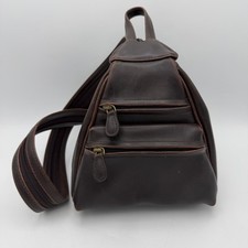 Vtg Villager Liz Claiborne Brown Leather Crossbody Bag Purse Adjustable Strap