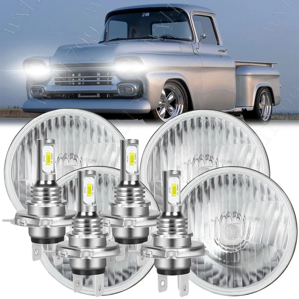 Newest for Datsun 510 620 710 810 4PCS 5.75" Round LED Headlights Halo H5006 - Image 2 of 4