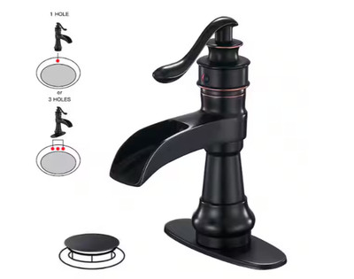 BWE Waterfall Single Hole Single-Handle Low-Arc Bathroom Faucet