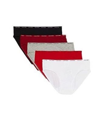 Calvin Klein 5-Pack Signature Cotton Bikini Red Gala/Black/Grey/White MED