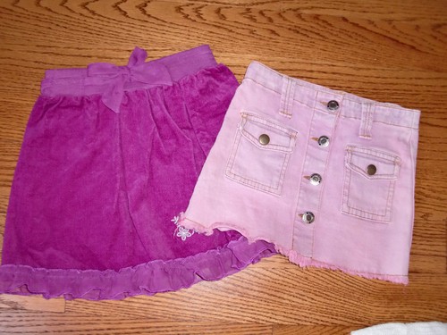 Girls Lot of 2 LIPSTIK Pink Denim Skirt & DISNEY Princess Skirt Size 4T
