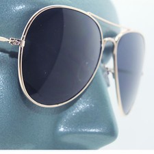 Lightweight Aviator Sunglasses Metal Gold Frame Gray Lens