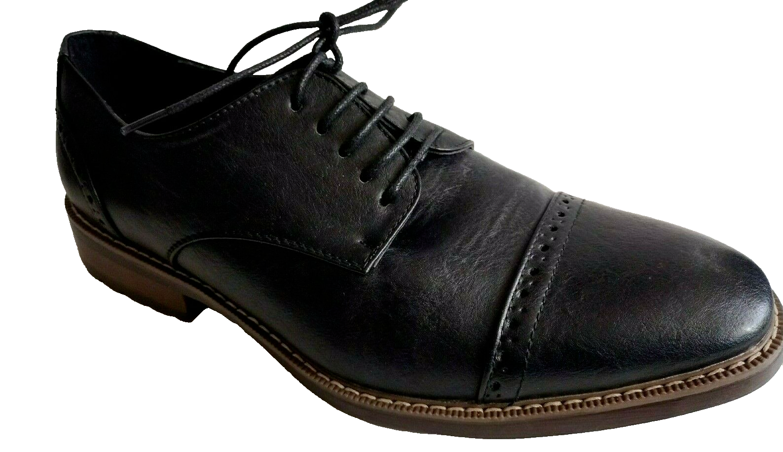 SAOLA Scarpe formali Oxford NUOVE STEVE MADDEN taglia 10 nere marroni stringate punta ad ala