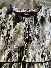 New Women s Medium Size Animal Print Black White Maxi Flare Dress
