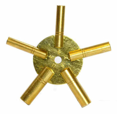 5-IN-1 Odd Number Brass  Wall Clock Winding Key: 3,5,7,9,11 Clock Keys Universal