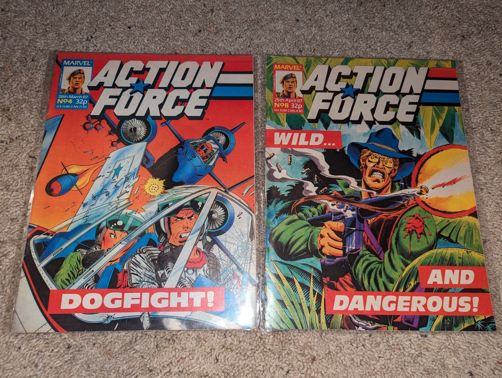 Action Force Monthly Magazine #4 & 8 Lot 1987 UK GI Joe