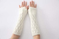 Winter Thermal Women Men Fingerless Gloves Wrist Hand Warmer Knitted Mittens