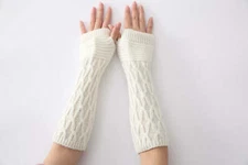 Winter Thermal Women Men Fingerless Gloves Wrist Hand Warmer Knitted Mittens