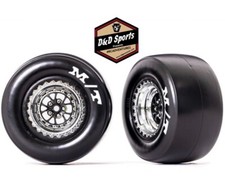 Traxxas 9476r - Mt Rear Tires W Chrome Wheels Foam Insert 2 Drag Slash