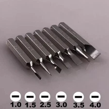 7pc Micro Screwdriver Bit Set Slotted 1.0 1.5 2.0 2.5 3.0 3.5 4.0 4mm Hex Mobile