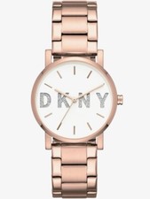 DKNY Ladies Soho Rose Gold Plated Logo Watch NY2654