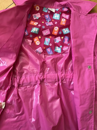 Vintage 90s Girls Size 4t Barbie Raincoat Poodle / Dog - Picture 3 of 10