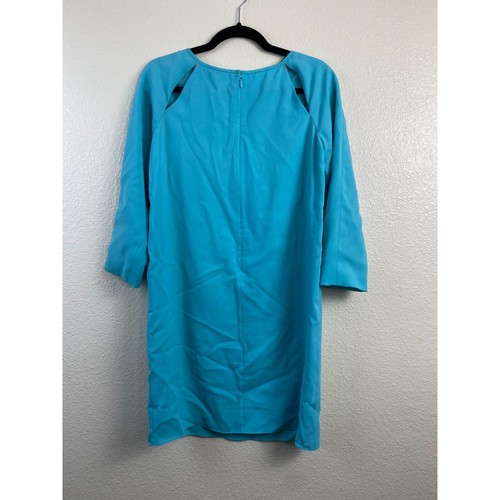 Tibi Silk lined Aqua Blue Shift Dress Women Size 2 Event Business Formal Modest - Picture 2 of 12
