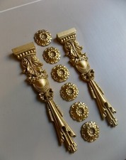 Ornate French Style Decorative Furniture Columns & Six Roses Gold in Colour