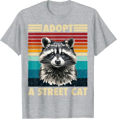 Raccoon Adopt A Street Cat Vintage Retro Gifts Funny Unisex T-Shirt