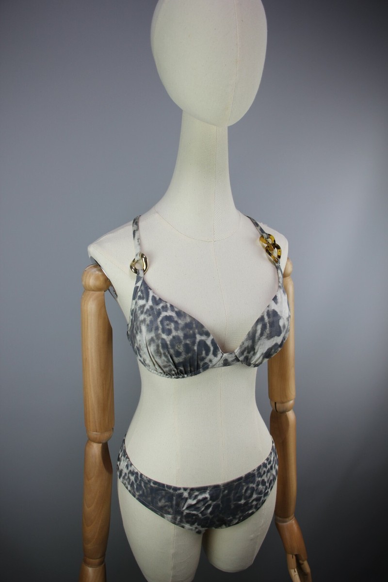 FENDI Leopard ZUCCA print stripe mare Bikini Swimsuit Size FENDI Leopard ZUCCA print stripe mare Bikini Swimsuit Size