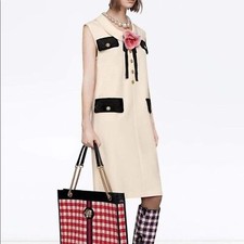 NWT. $3660 GUCCI Floral-appliquéd cady mini dress SZ XXS.