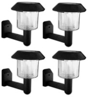 4X Led Solar Wandlampe | Solarlaterne | Solarlicht | Wandleuchte | Solarlampe