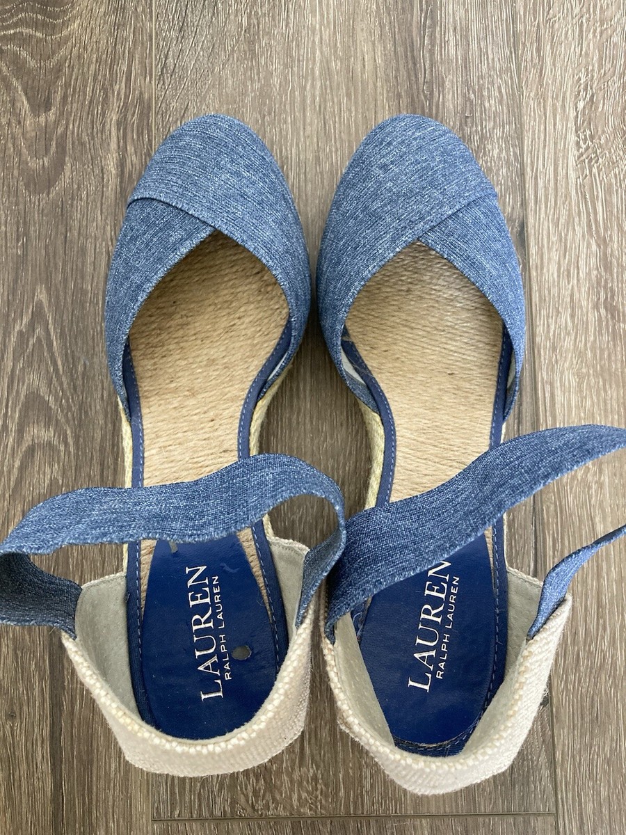 夏映え★POLO RALPH LAUREN Canvas Wedge Espadrille 厚底 Lauren Ralph Lauren Charla denim blue canvas wedge