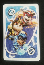 UNO Junior Paw Patrol The Mighty Movie Card Blue Chase Rubble Marshall Skip Card