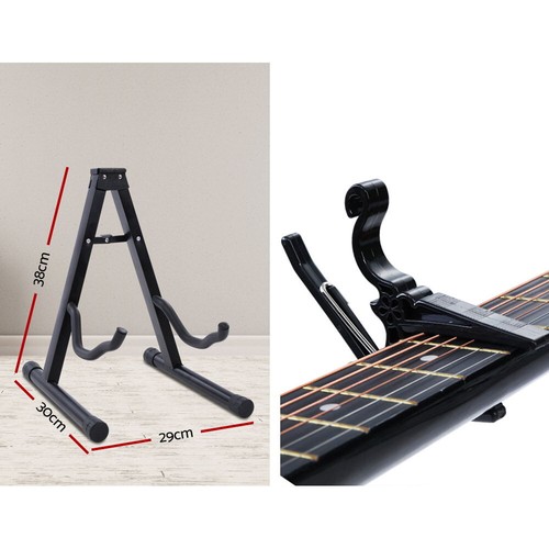 Alpha 38” Inch Acoustic Guitar Classical Wooden Folk Strings Capo Right/Left - Picture 6 of 19
