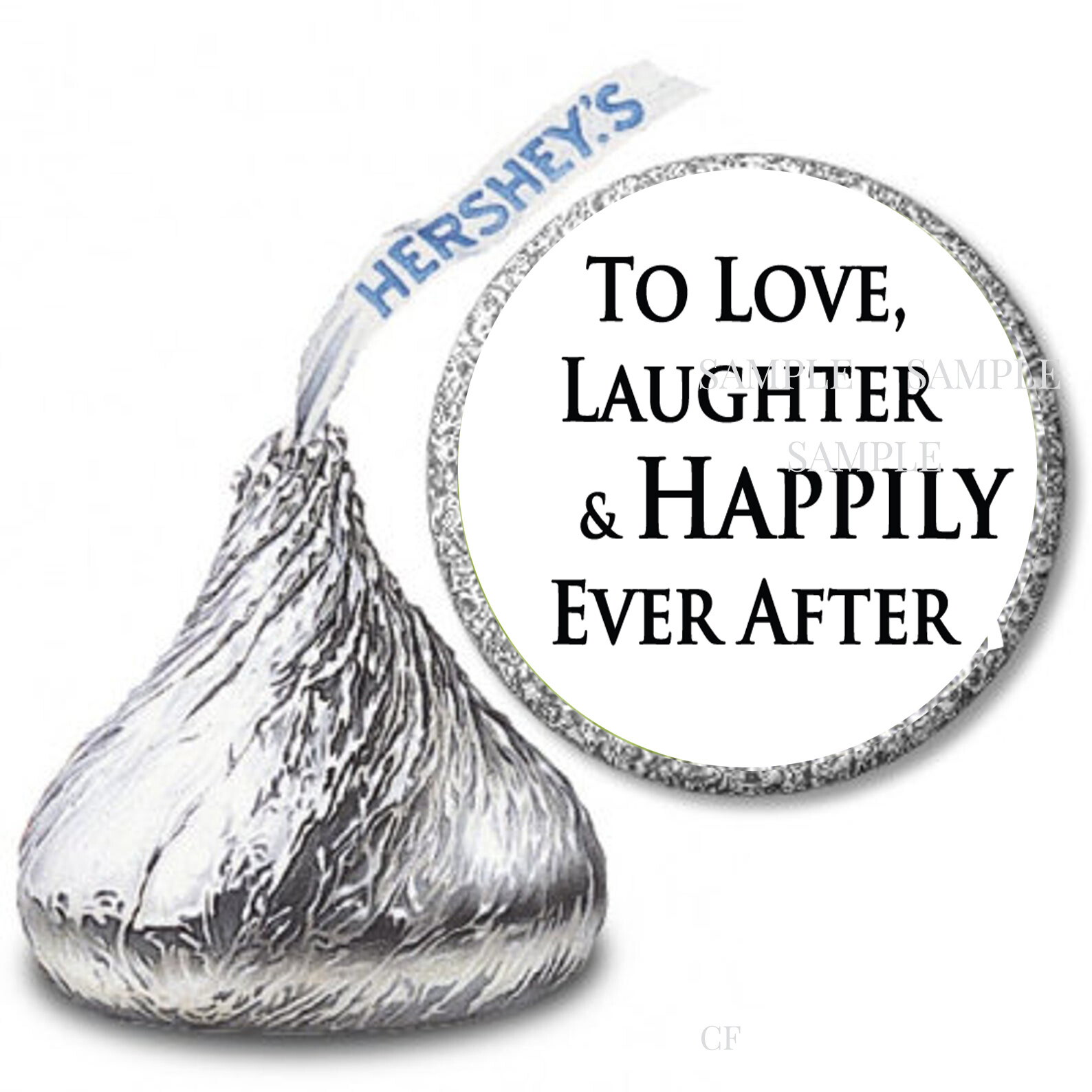 108 Happily Ever After Favor Labels Hershey Kiss Candy Wrappers Wedding