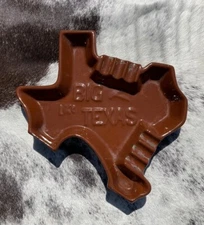 Vintage Big Like Texas Brown Ceramic Ashtray Made In Japan